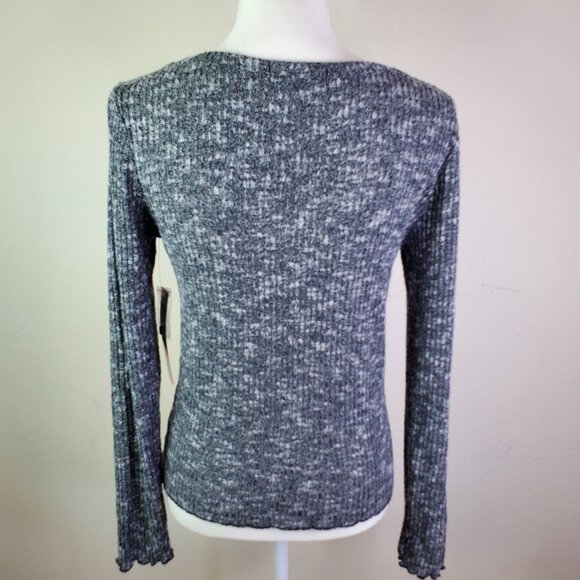 Almost Famous Juniors Grey Vneck Cardigan L - Picture 7 of 8